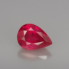 Rubi vermelho natural 1,04ct, formato de pêra, VS-SI