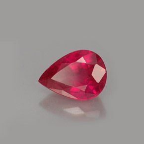 Rubi vermelho natural 1,04ct, formato de pêra, VS-SI