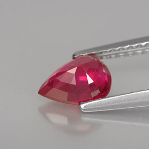 Rubi vermelho natural 1,04ct, formato de pêra, VS-SI