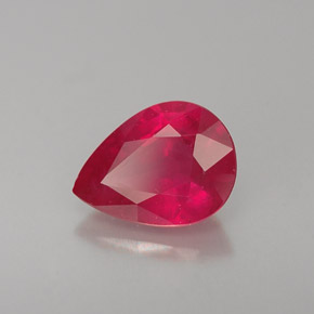 Rubi vermelho natural 1,31ct, formato de pêra, VS-SI