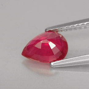 Rubi vermelho natural 1,31ct, formato de pêra, VS-SI