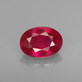 Rubi vermelho natural 1,16ct, corte oval, VS-SI