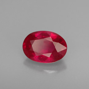 Rubi vermelho natural 1,16ct, corte oval, VS-SI