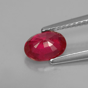 Rubi vermelho natural 1,16ct, corte oval, VS-SI