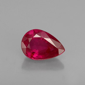 Rubi vermelho natural 1,05ct, formato de pêra, VS-SI