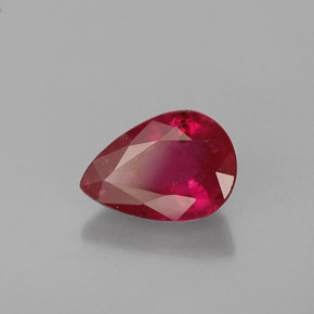 Rubi vermelho natural 1,05ct, formato de pêra, VS-SI