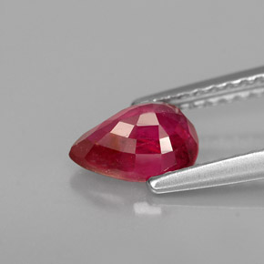 Rubi vermelho natural 1,05ct, formato de pêra, VS-SI