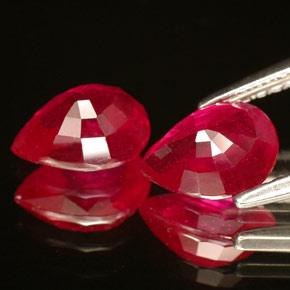Pedras preciosas de rubi vermelho natural de  ct, formato de pêra, VS-SI