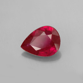 Rubi vermelho natural 1,18ct, formato de pêra, VS-SI
