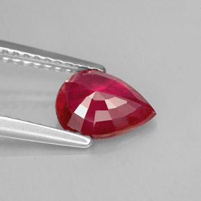 Rubi vermelho natural 1,18ct, formato de pêra, VS-SI