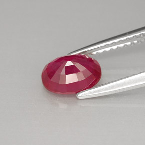 Rubi vermelho natural 1,26ct, corte oval, VS-SI