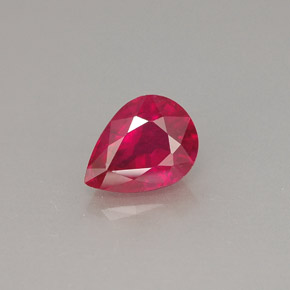 Rubi vermelho natural 1,05ct, formato de pêra, VS-SI