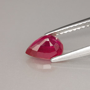 Rubi vermelho natural 1,05ct, formato de pêra, VS-SI