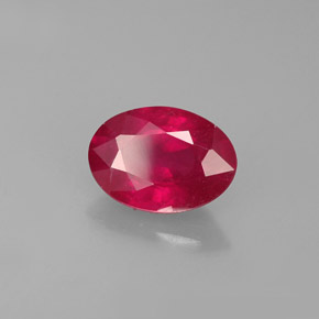 Rubi vermelho natural 1,07ct, corte oval, VS-SI