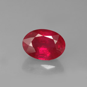 Rubi vermelho natural 1,17ct, corte oval, VS-SI
