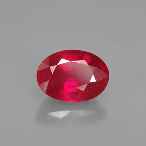 Rubi vermelho natural 1,17ct, corte oval, VS-SI