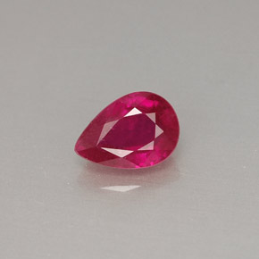 Rubi vermelho natural 1,00ct, formato de pêra, VS-SI