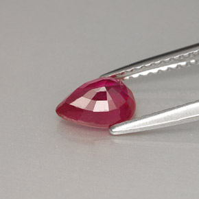 Rubi vermelho natural 1,00ct, formato de pêra, VS-SI
