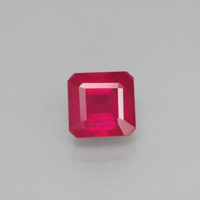 Rubi vermelho natural 1,72ct, corte esmeralda, VS-SI