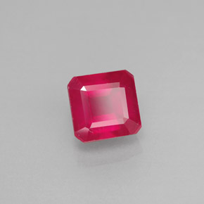 Rubi vermelho natural 1,72ct, corte esmeralda, VS-SI