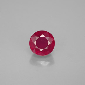 Rubi vermelho natural 0,89ct, corte redondo, VS-SI
