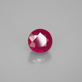 Rubi vermelho natural 0,89ct, corte redondo, VS-SI