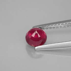 Rubi vermelho natural 0,89ct, corte redondo, VS-SI