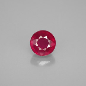 Rubi vermelho natural 0,82ct, corte redondo, VS-SI