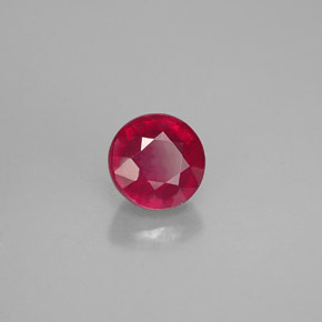 Rubi vermelho natural 0,82ct, corte redondo, VS-SI