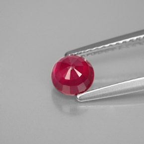 Rubi vermelho natural 0,82ct, corte redondo, VS-SI