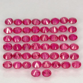 Pedras preciosas de rubi vermelho natural de  ct, corte redondo, VS-SI