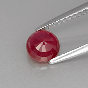 Rubi vermelho natural 0,81ct, corte redondo, VS-SI