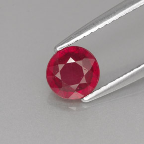 Rubi vermelho natural 0,89ct, corte redondo, VS-SI