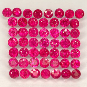 Pedras preciosas de rubi vermelho natural de  ct, corte redondo, VS-SI