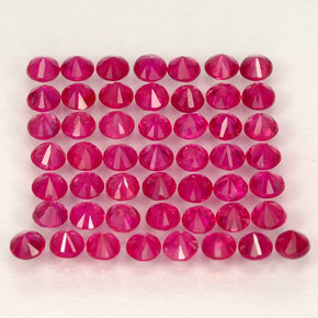 Pedras preciosas de rubi vermelho natural de  ct, corte redondo, VS-SI