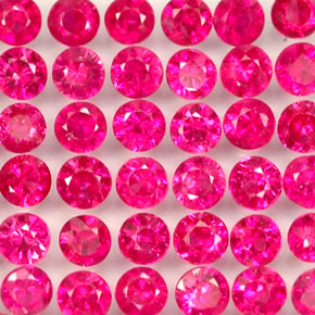 Pedras preciosas de rubi vermelho natural de  ct, corte redondo, VS