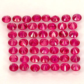 Pedras preciosas de rubi vermelho natural de  ct, corte redondo, VS