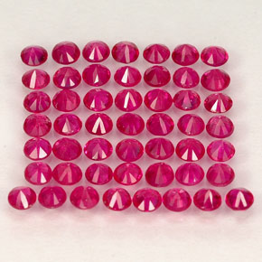 Pedras preciosas de rubi vermelho natural de  ct, corte redondo, VS