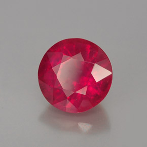 Rubi vermelho natural 1,71ct, corte redondo, VS-SI