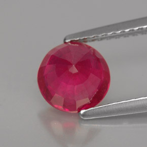 Rubi vermelho natural 1,71ct, corte redondo, VS-SI