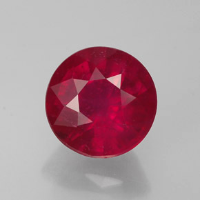 Rubi vermelho natural 1,82ct, corte redondo, VS-SI