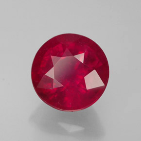 Rubi vermelho natural 1,82ct, corte redondo, VS-SI