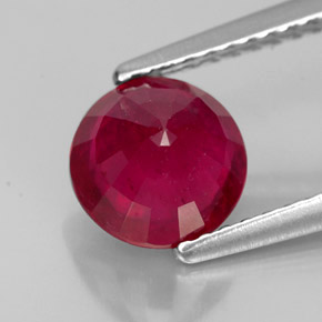 Rubi vermelho natural 1,82ct, corte redondo, VS-SI