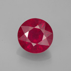 Rubi vermelho natural 1,56ct, corte redondo, VS-SI