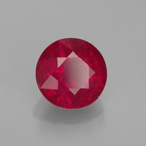 Rubi vermelho natural 1,56ct, corte redondo, VS-SI