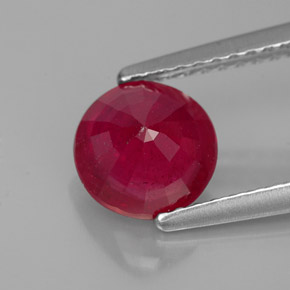 Rubi vermelho natural 1,56ct, corte redondo, VS-SI