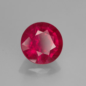 Rubi vermelho natural 1,39ct, corte redondo, VS-SI