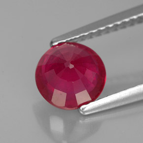 Rubi vermelho natural 1,39ct, corte redondo, VS-SI