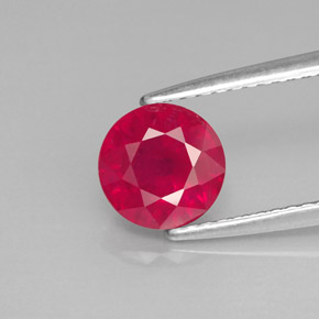Rubi vermelho natural 1,84ct, corte redondo, VS-SI