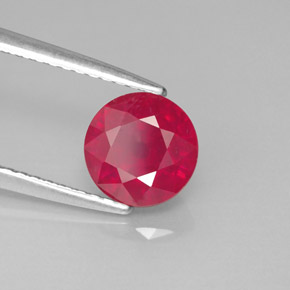 Rubi vermelho natural 1,84ct, corte redondo, VS-SI